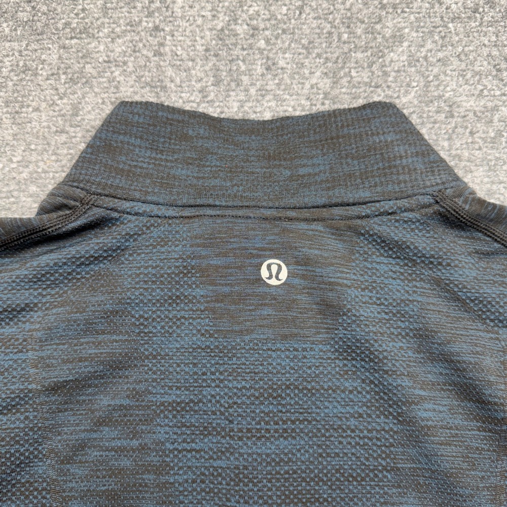 Lululemon Metal Vent Tech 1/2 Zip 2.0 Mens Blue Black Heathered Pullover Large - Picture 7 of 8